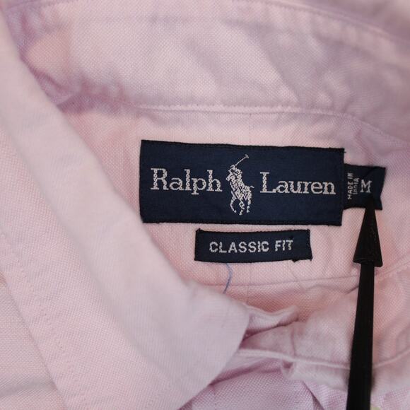 Ralph Lauren Pink Short Sleeve Oxford Classic Fit Shirt Mens Medium - Picture 2 of 5